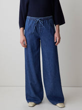 Wide-Leg Denim Pants with Elastic Waistband rw&co On Sale