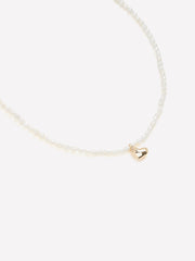 Pearl Necklace with Heart Pendant rw&co Great Value Deal