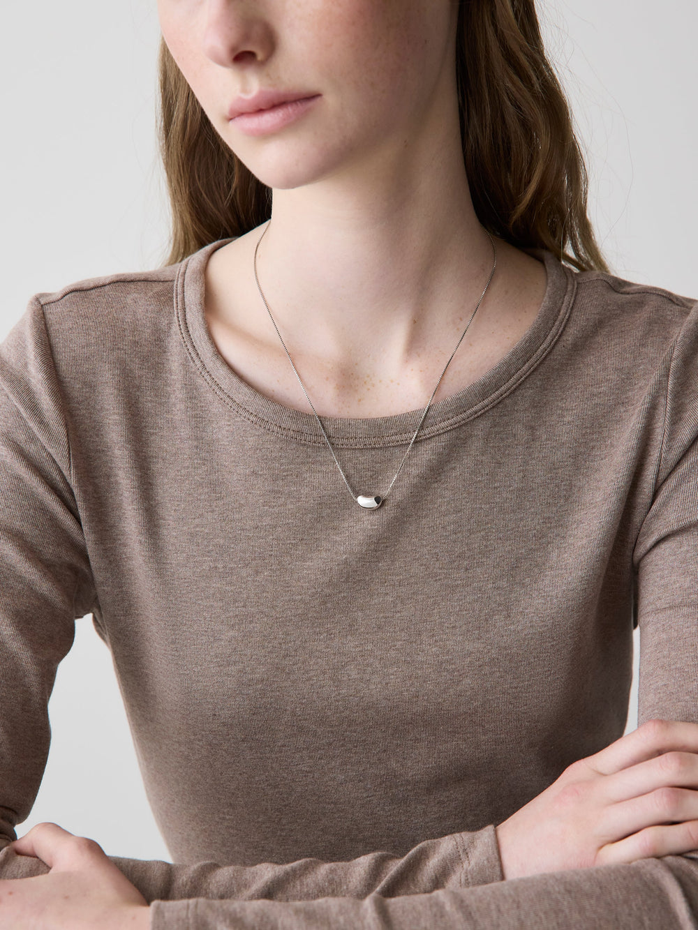 Delicate Chain Necklace with Bean Pendant rw&co Special Promo Price