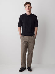 Short-Sleeve Cotton Polo with Vertical Stitches rw&co Exclusive Sale Price