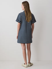 Striped Short-Sleeve Polo Dress rw&co Limited Time Discount