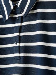Striped Short-Sleeve Polo Dress rw&co Limited Time Discount
