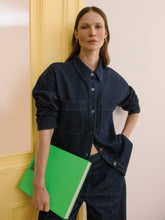 Long-Sleeve Buttoned-Down Denim Blouse rw&co Special Offer