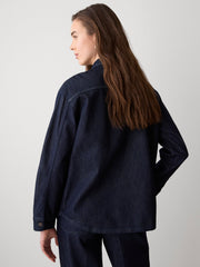 Long-Sleeve Buttoned-Down Denim Blouse rw&co Special Offer
