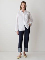 High-Rise Straight-Leg Jeans with Rolled Cuffs rw&co Great Value Deal
