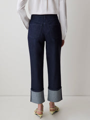 High-Rise Straight-Leg Jeans with Rolled Cuffs rw&co Great Value Deal