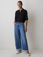 Piqué-Knit Short-Sleeve Polo rw&co On Sale