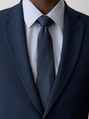 Navy Regular Textured Tie with Dots rw&co Special Offer