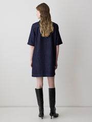 Short-Sleeve Mini Denim Dress rw&co Special Offer