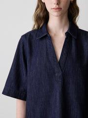 Short-Sleeve Mini Denim Dress rw&co Special Offer