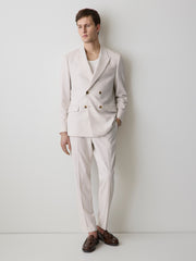 Pleated Tapered-Leg Striped Suit Pant rw&co Exclusive Sale Price