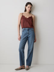 Medium-Wash Straight-Leg Jeans rw&co Special Promo Price