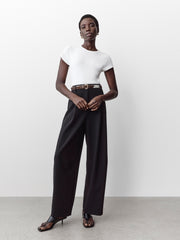 Twill High-Rise Barrel Pant rw&co On Sale