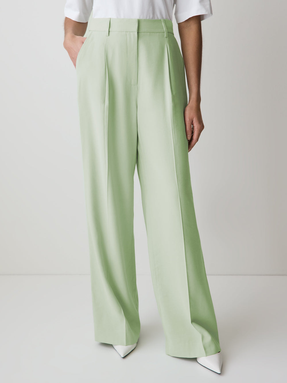 Wide-Leg High-Rise Pant with Elastic Back rw&co Special Offer