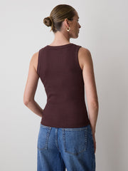 Scoop-Neck Ribbed Tank rw&co On Sale