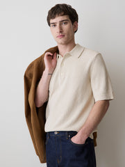 Short-Sleeve Bouclé Polo Sweater rw&co Special Promo Price