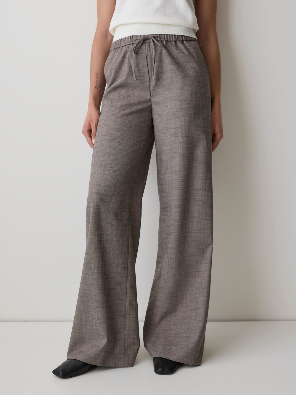 Twill Mid-Rise Wide-Leg Pant rw&co Special Promo Price