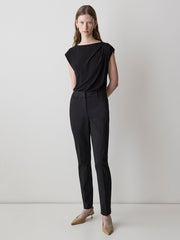 Extended-Sleeve Boat-Neck Top with Pleated Details rw&co Exclusive Sale Price