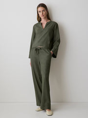 Linen Mid-Rise Straight-Leg Pant rw&co On Sale