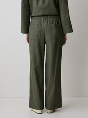 Linen Mid-Rise Straight-Leg Pant rw&co On Sale