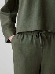 Linen Mid-Rise Straight-Leg Pant rw&co On Sale