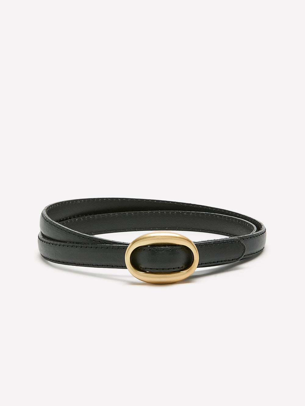Thin Leather Belt with Sliding Buckle rw&co On Sale