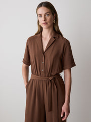 Short-Sleeve Wide-Leg Jumpsuit rw&co Exclusive Sale Price