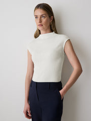 Sleeveless Funnel-Neck Textured Top rw&co Special Offer