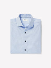 Navy Tailored Fit Dress Shirt with Geo Pattern rw&co Limited Time Discount