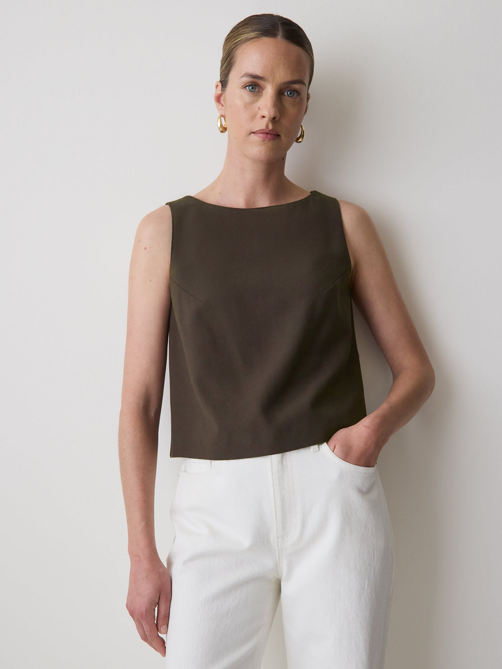 Crew-Neck Cami with Wrap Back rw&co Exclusive Sale Price