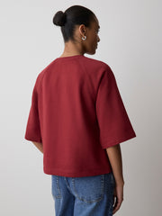 Short-Raglan-Sleeve Crew-Neck French Terry Top rw&co Special Promo Price
