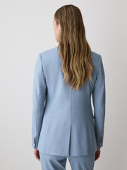 Light Blue Two-Button Fitted Blazer rw&co On Sale