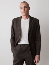 Slim-Fit Brown Linen-Blend Blazer rw&co Great Value Deal