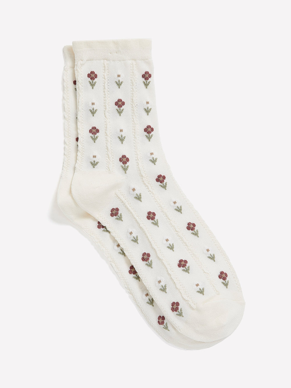 Floral Crew Socks rw&co On Sale