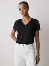 V-Neck Silk-Blend Tee rw&co Exclusive Sale Price