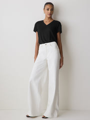 V-Neck Silk-Blend Tee rw&co Exclusive Sale Price