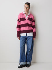 Cotton-Merino-Blend V-Neck Rugby Polo Sweater rw&co Exclusive Sale Price