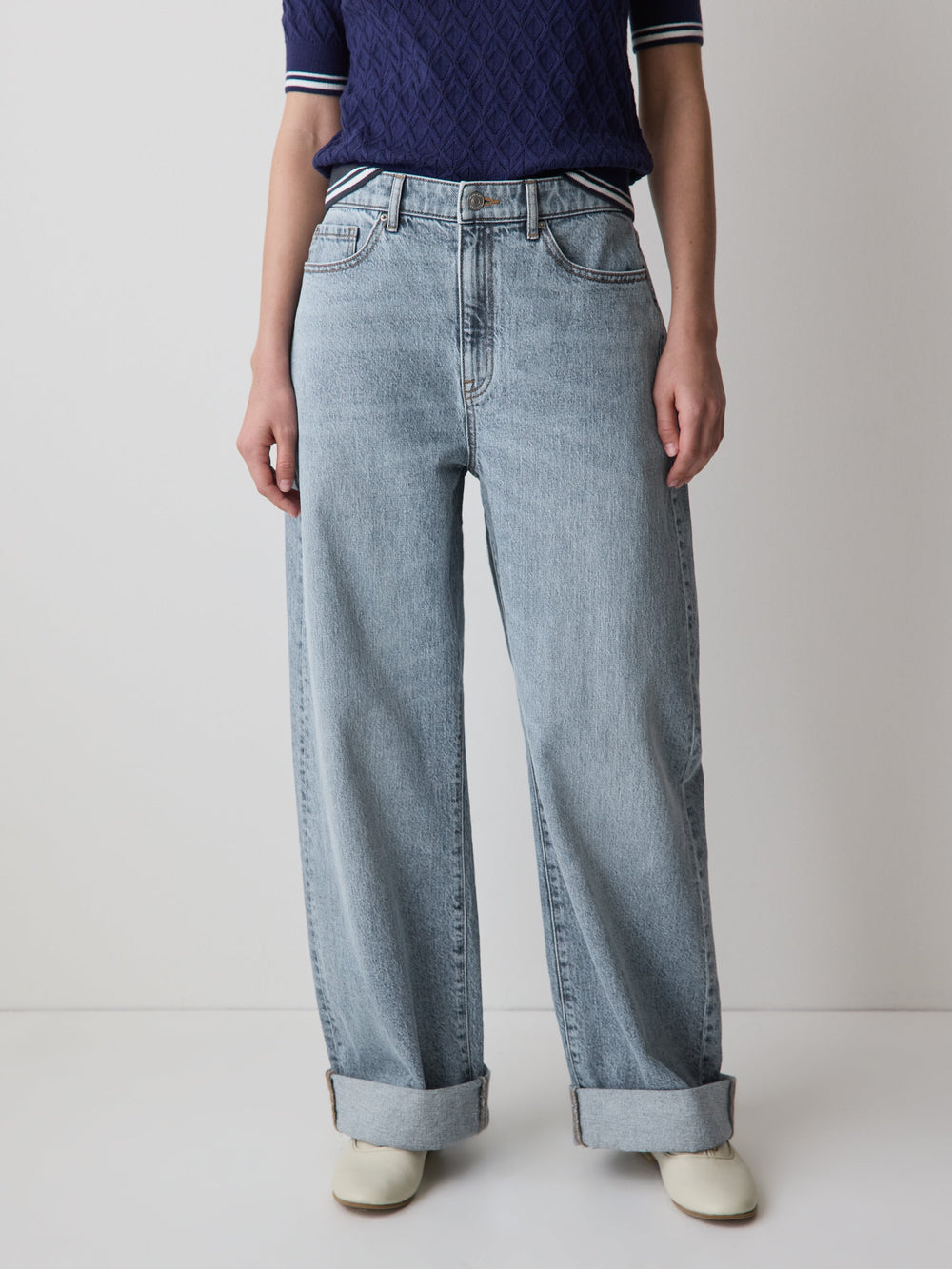 Slouchy Mid-Rise Jeans rw&co Exclusive Sale Price