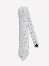 Grey Regular Tie with Floral Pattern rw&co Great Value Deal