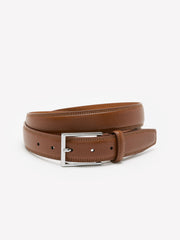 Double-Stitched Leather Belt with Square Buckle rw&co Special Offer