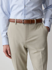 Double-Stitched Leather Belt with Square Buckle rw&co Special Offer