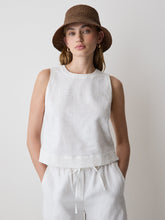 Sleeveless Crew-Neck Linen-Blend Blouse rw&co On Sale