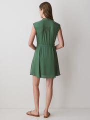Sleeveless Mock-Neck Buttoned-Down Mini Dress rw&co Special Offer