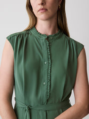 Sleeveless Mock-Neck Buttoned-Down Mini Dress rw&co Special Offer