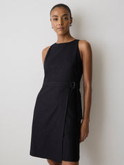 Sleeveless Boat-Neck Linen-Blend Midi Dress rw&co Great Value Deal