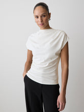Extended-Sleeve Crew-Neck Draped Top rw&co Great Value Deal