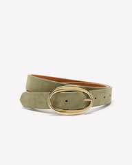 Suede Belt with Oval Buckle rw&co Limited Time Discount