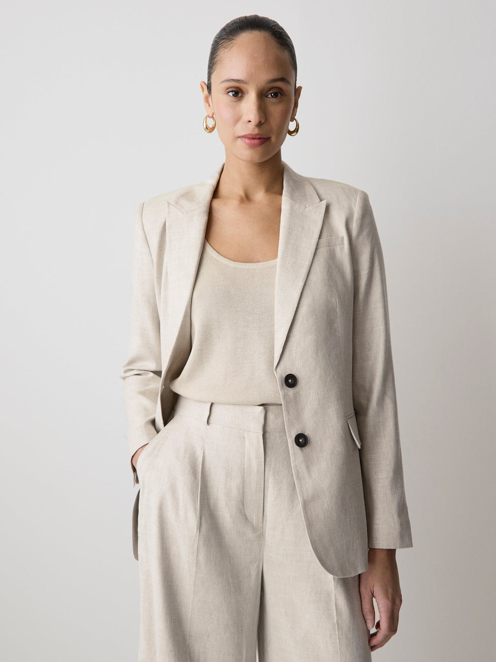 Linen-Blend Blazer rw&co Great Value Deal