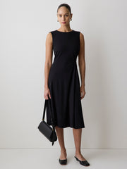 Sleeveless Crew-Neck Midi Dress with Knot Detail rw&co Exclusive Sale Price