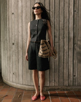 Linen-Blend High-Rise Bermuda Shorts rw&co Special Offer